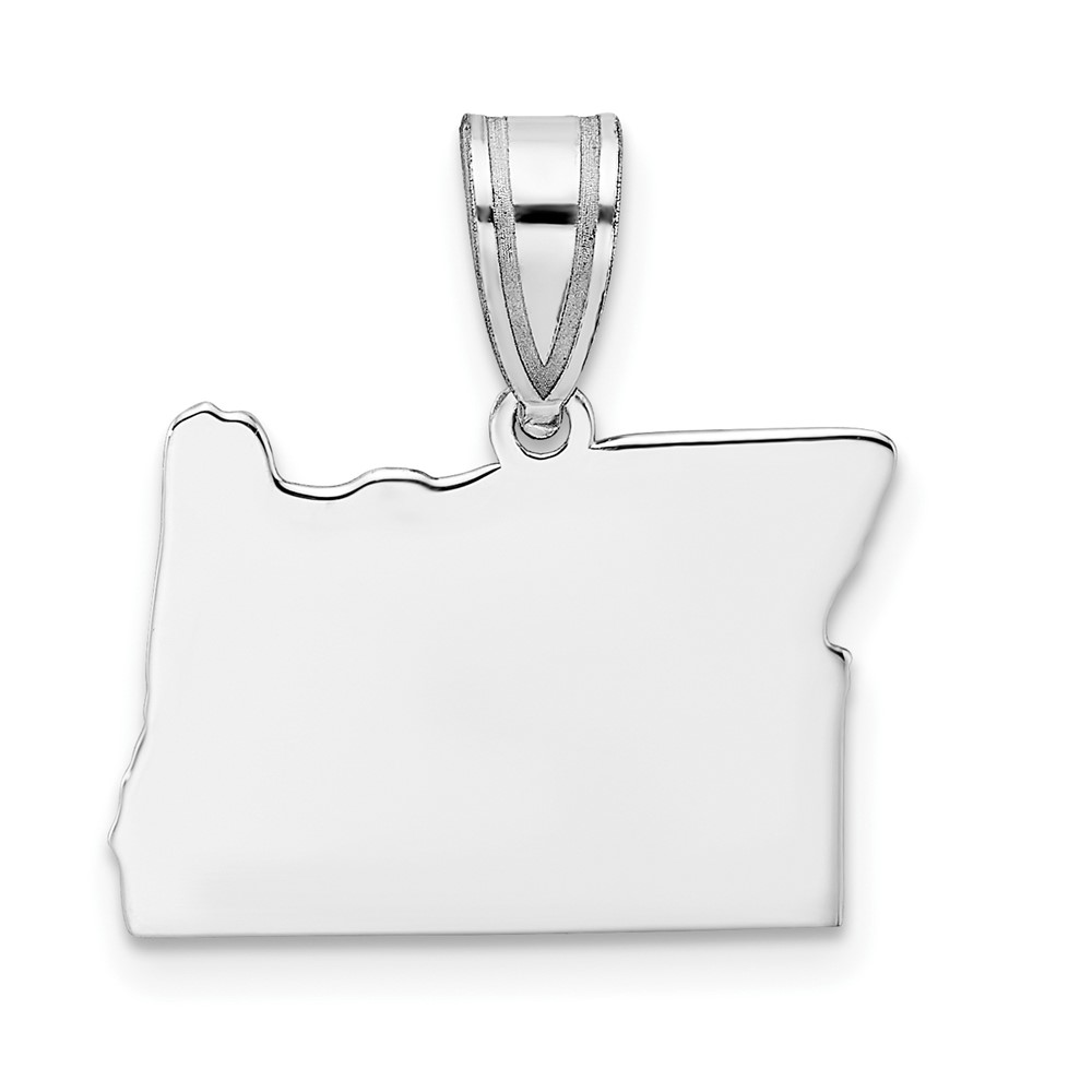 Sterling Silver/Rhodium-plated Oregon State Pendant