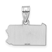 14K White Gold Pennsylvania State Pendant view 4