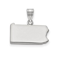 14K White Gold Pennsylvania State Pendant view 1