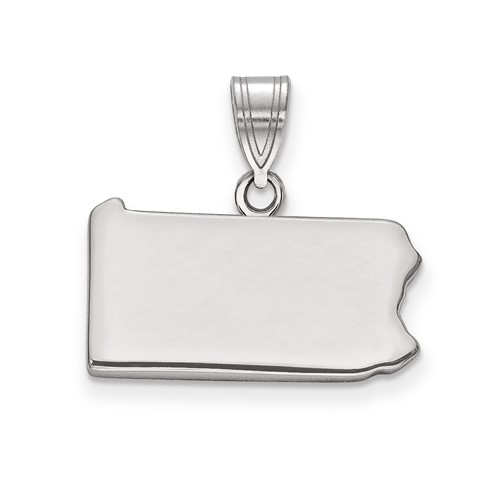 Sterling Silver Rhodium-plated Pennsylvania State Pendant