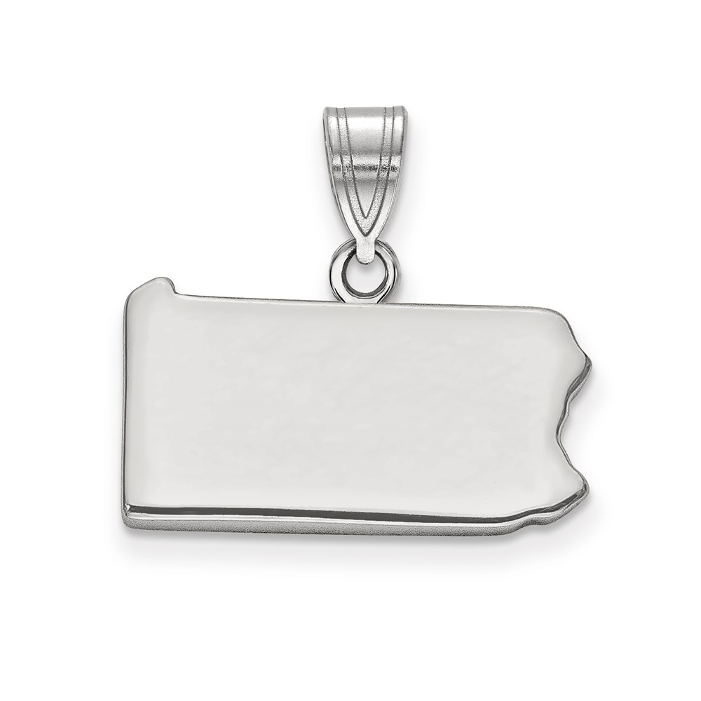 Sterling Silver/Rhodium-plated Pennsylvania State Pendant