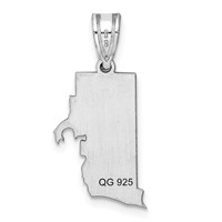 14K White Gold Rhode Island State Pendant view 4