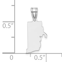 14K White Gold Rhode Island State Pendant view 3