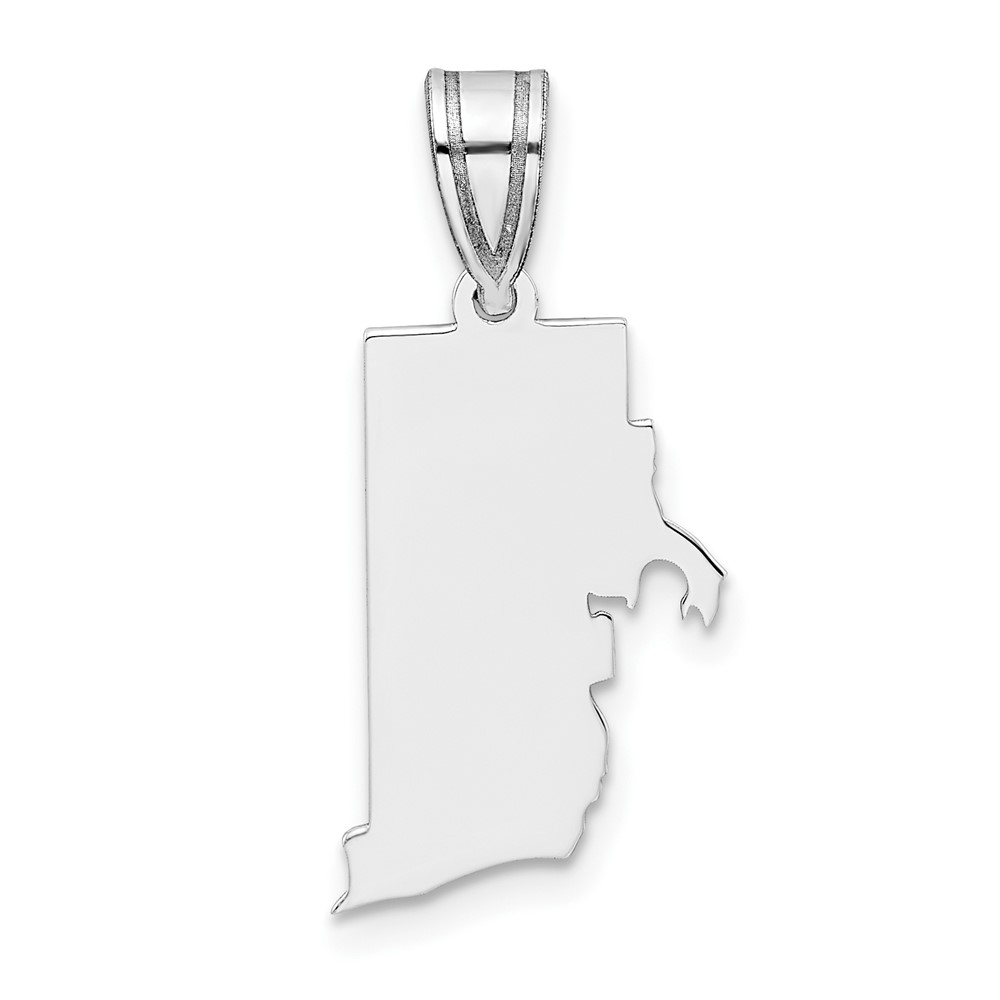 Sterling Silver/Rhodium-plated Rhode Island State Pendant