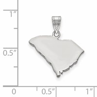 Sterling Silver Rhodium-plated South Carolina State Pendant view 3