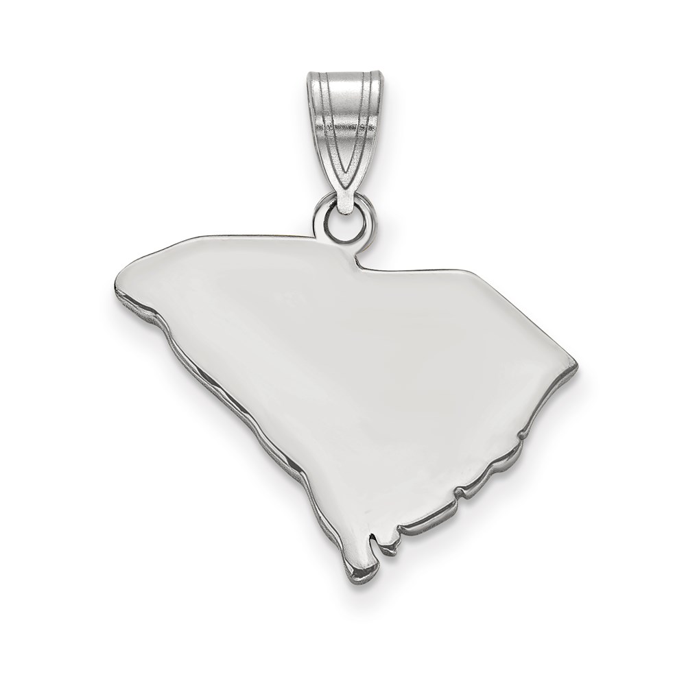 Sterling Silver/Rhodium-plated South Carolina State Pendant