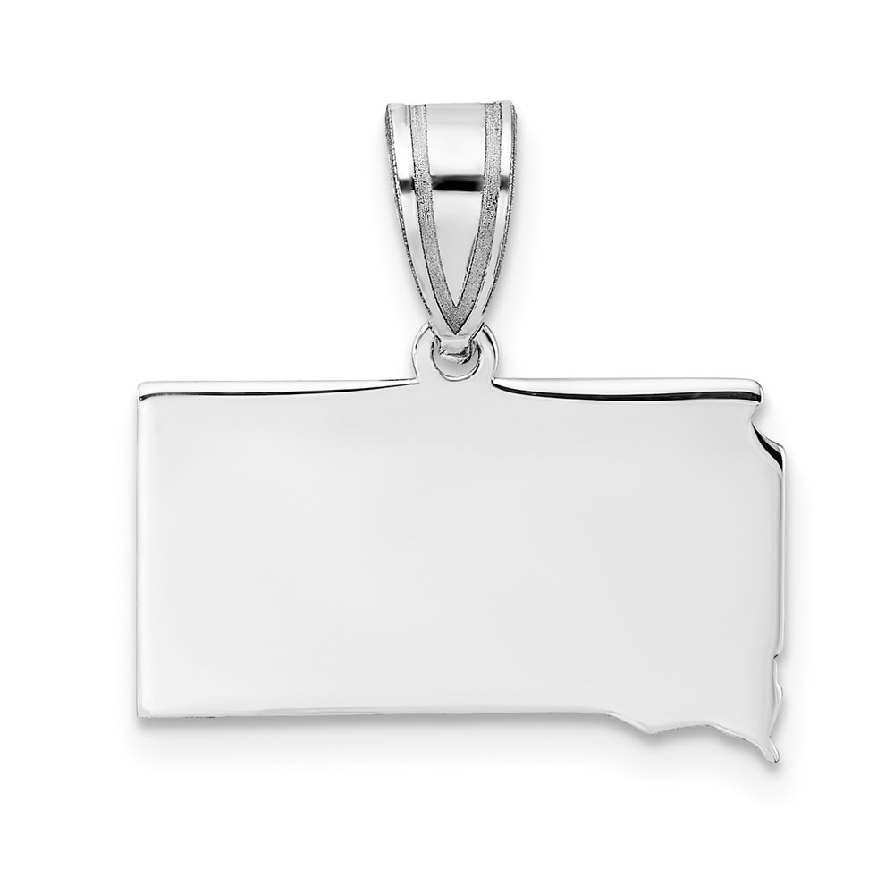 Sterling Silver/Rhodium-plated South Dakota State Pendant