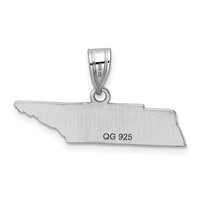 Sterling Silver Rhodium-plated Tennessee State Pendant view 4