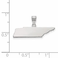 Sterling Silver Rhodium-plated Tennessee State Pendant view 3