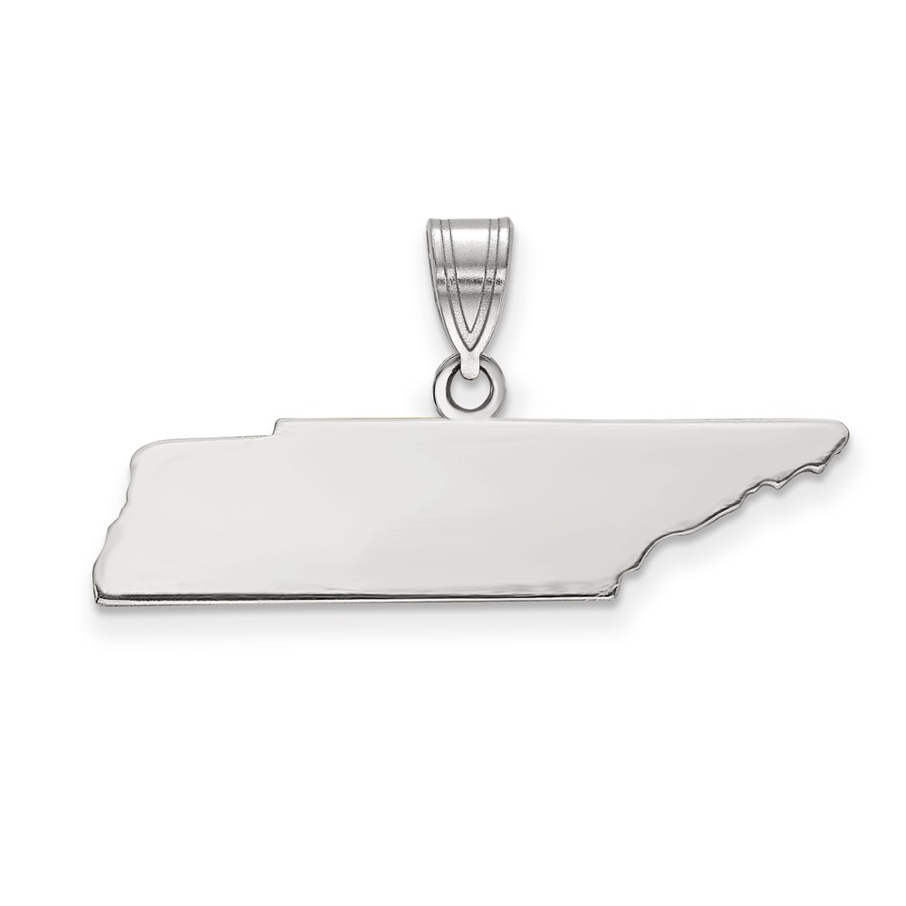 Sterling Silver Rhodium-plated Tennessee State Pendant