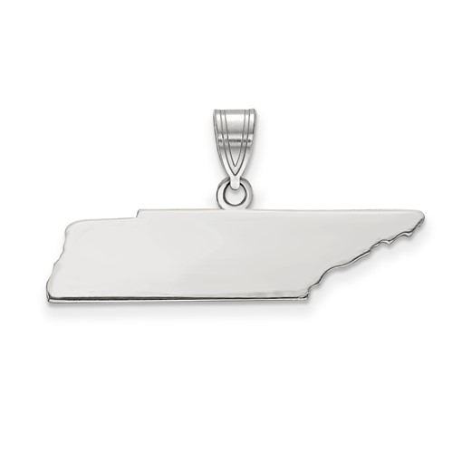 Sterling Silver Rhodium-plated Tennessee State Pendant