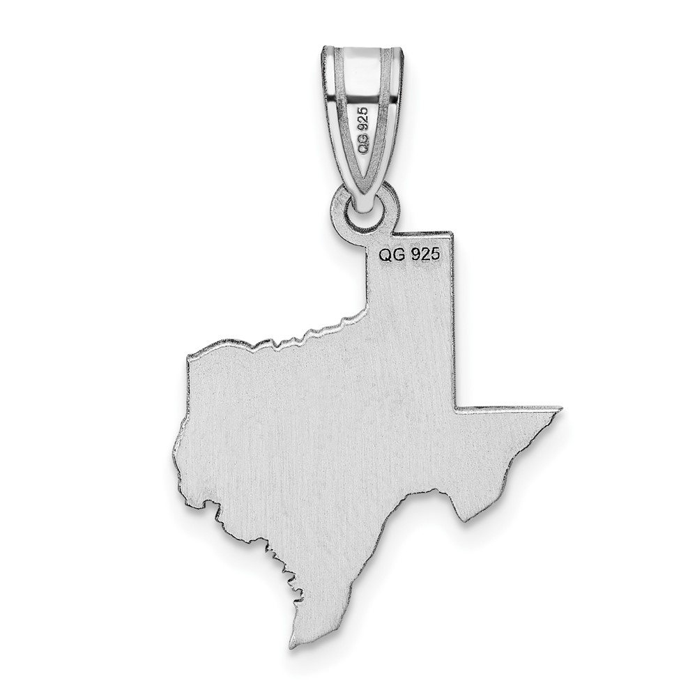 Sterling Silver/Rhodium-plated Texas State Pendant (XNA707SS-TX)
