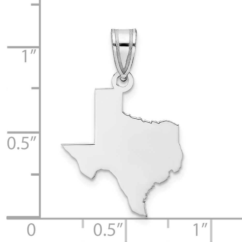 Sterling Silver/Rhodium-plated Texas State Pendant (XNA707SS-TX)