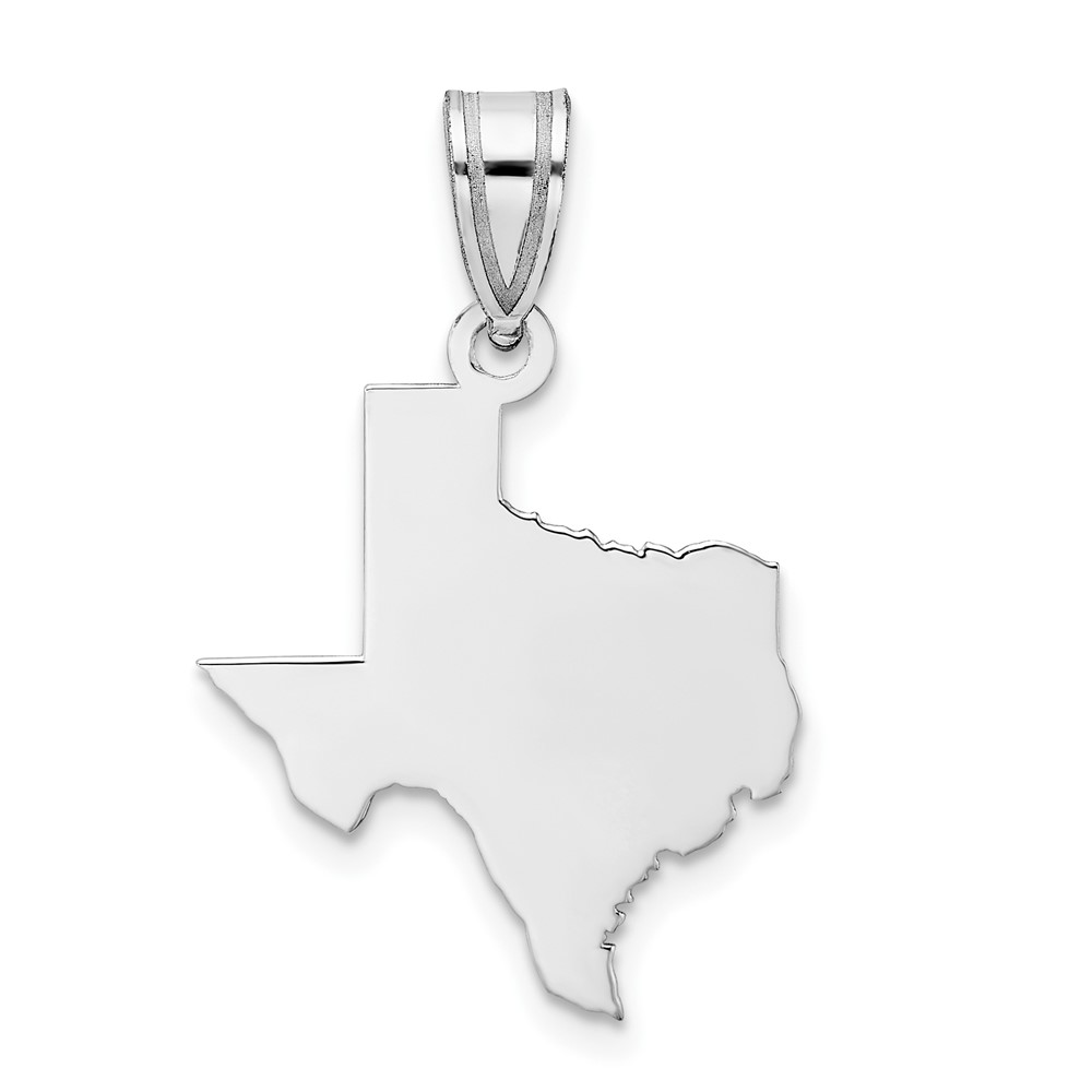 Sterling Silver/Rhodium-plated Texas State Pendant (XNA707SS-TX)