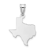 14K White Gold Texas State Pendant view 1