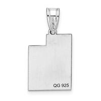 Sterling Silver Rhodium-plated Utah State Pendant view 4