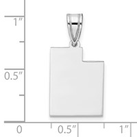 Sterling Silver Rhodium-plated Utah State Pendant view 3