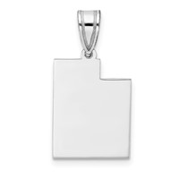 Sterling Silver Rhodium-plated Utah State Pendant view 1