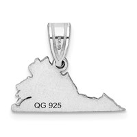 Sterling Silver Rhodium-plated Virginia State Pendant view 4