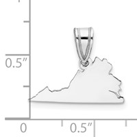 Sterling Silver Rhodium-plated Virginia State Pendant view 3