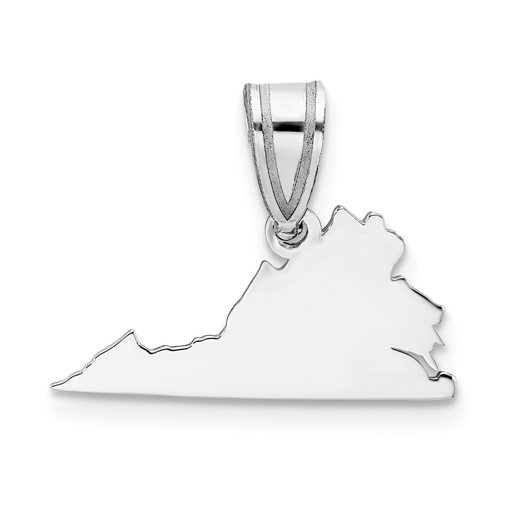 Sterling Silver Rhodium-plated Virginia State Pendant