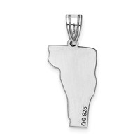 Sterling Silver Rhodium-plated Vermont State Pendant view 4