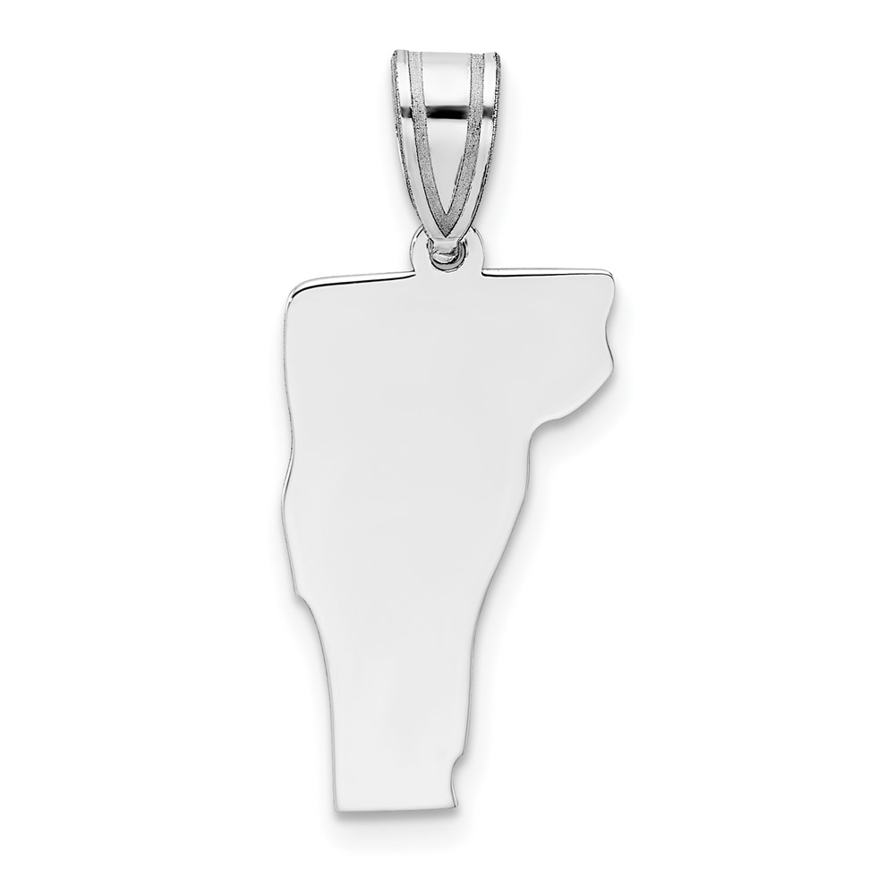 Sterling Silver/Rhodium-plated Vermont State Pendant