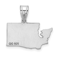 14K White Gold Washington State Pendant view 4