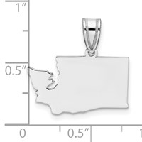 14K White Gold Washington State Pendant view 3