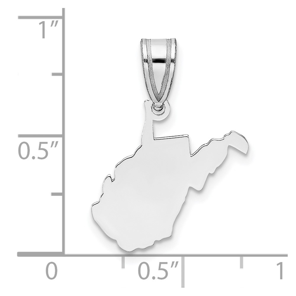 Sterling Silver/Rhodium-plated West Virginia State Pendant (XNA707SS-WV)