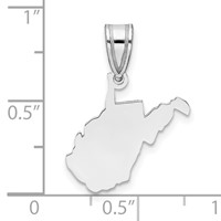 14K White Gold West Virginia State Pendant view 3