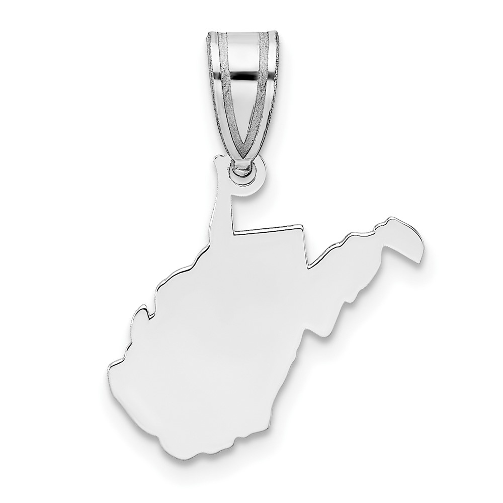 Sterling Silver/Rhodium-plated West Virginia State Pendant