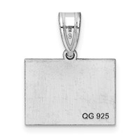 14K White Gold Wyoming State Pendant view 4