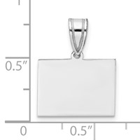 14K White Gold Wyoming State Pendant view 3