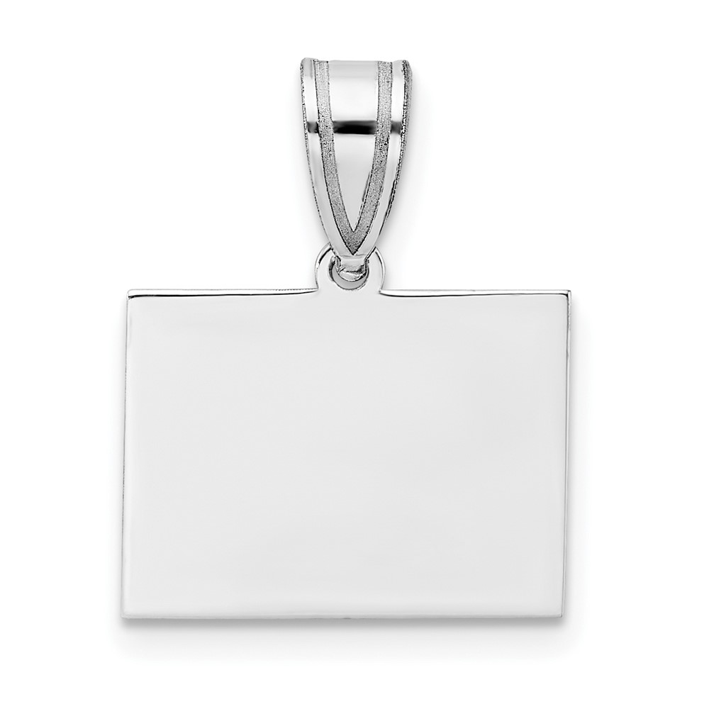 14K White Gold Wyoming State Pendant
