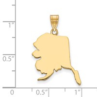 Sterling Silver Gold-plated Alaska State Pendant view 2