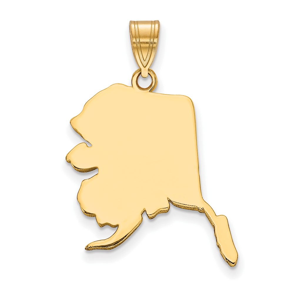 Sterling Silver Gold-plated Alaska State Pendant