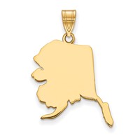 Sterling Silver Gold-plated Alaska State Pendant view 1