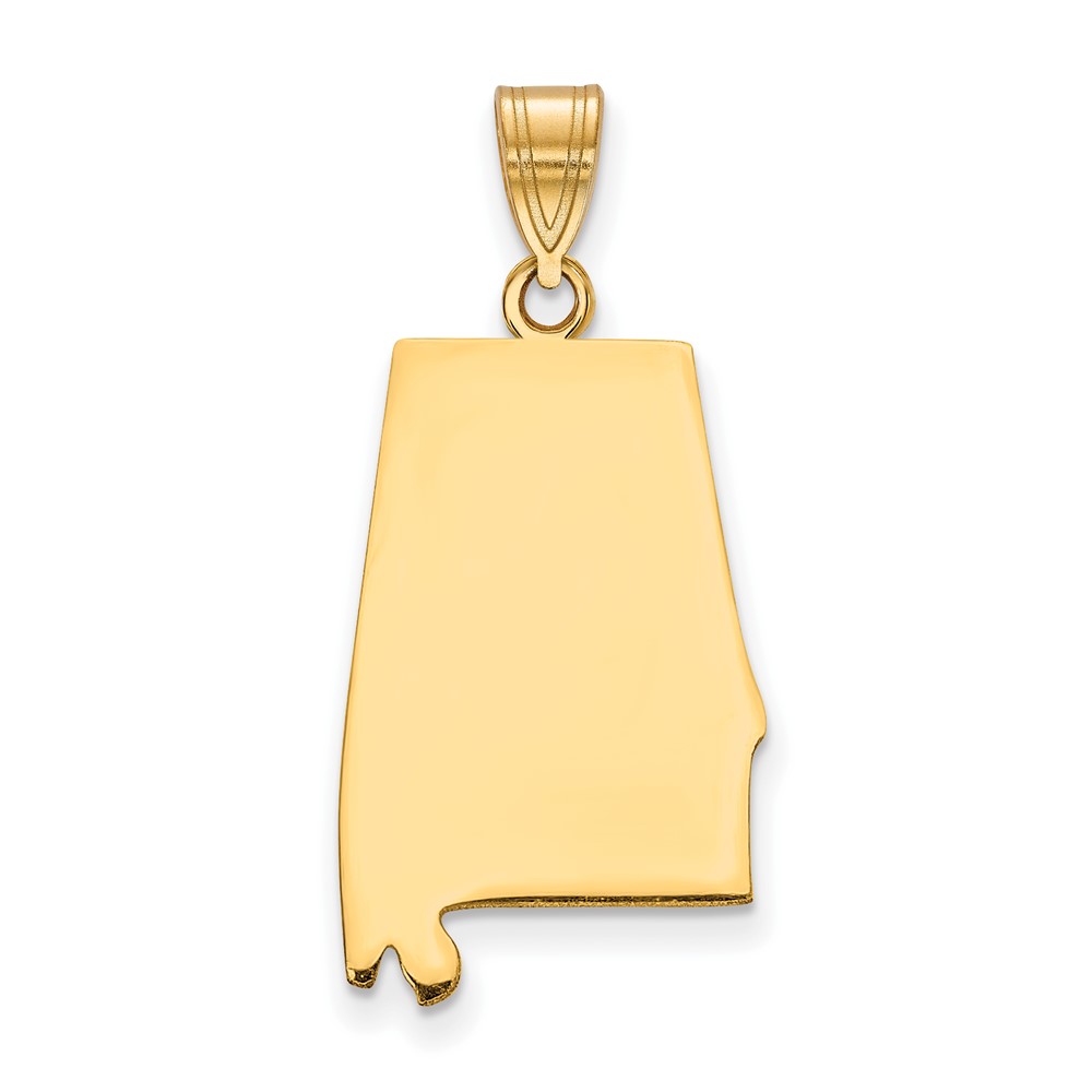 Sterling Silver Gold-plated Alabama State Pendant