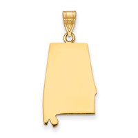 Sterling Silver Gold-plated Alabama State Pendant view 1