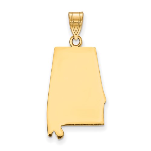 Sterling Silver Gold-plated Alabama State Pendant