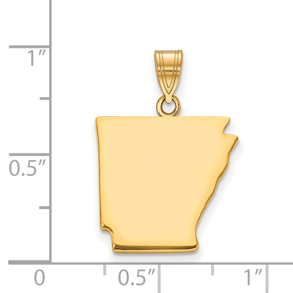 Sterling Silver/Gold-plated Arkansas State Pendant (XNA707GP-AR)