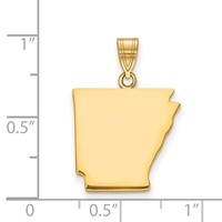 Sterling Silver Gold-plated Arkansas State Pendant view 2