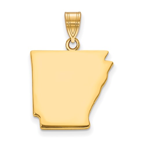 Sterling Silver Gold-plated Arkansas State Pendant