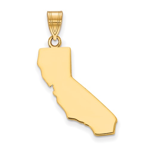 Sterling Silver Gold-plated California State Pendant