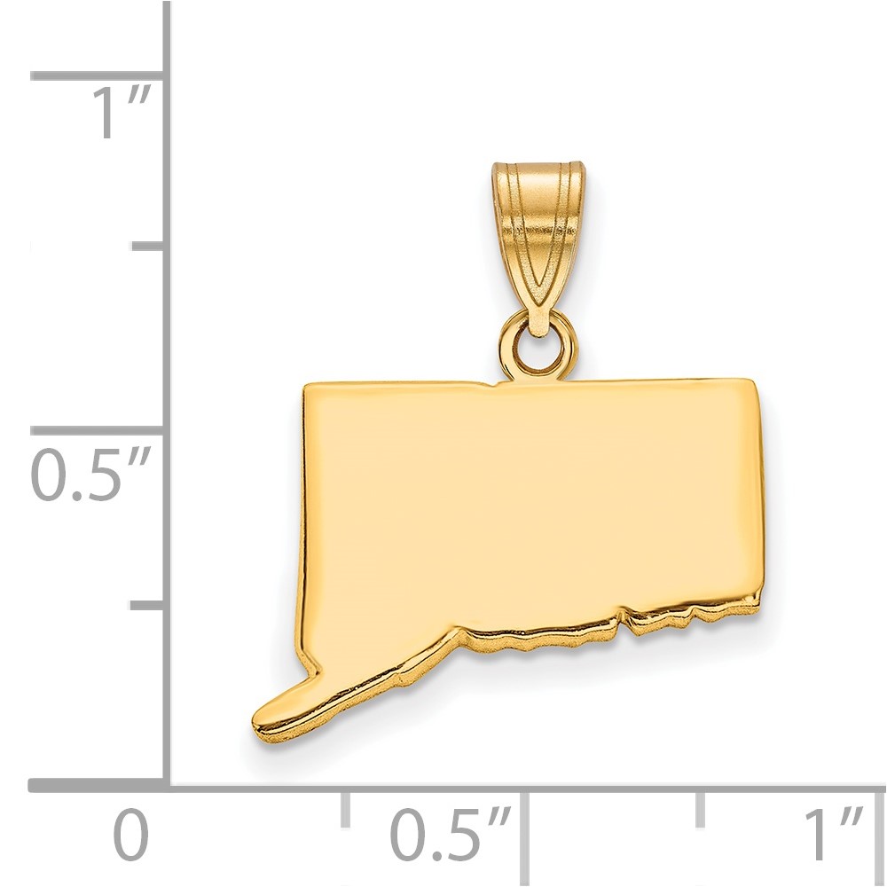 Sterling Silver/Gold-plated Connecticut State Pendant (XNA707GP-CT)
