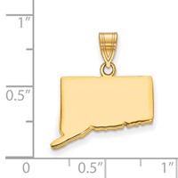 Sterling Silver Gold-plated Connecticut State Pendant view 2