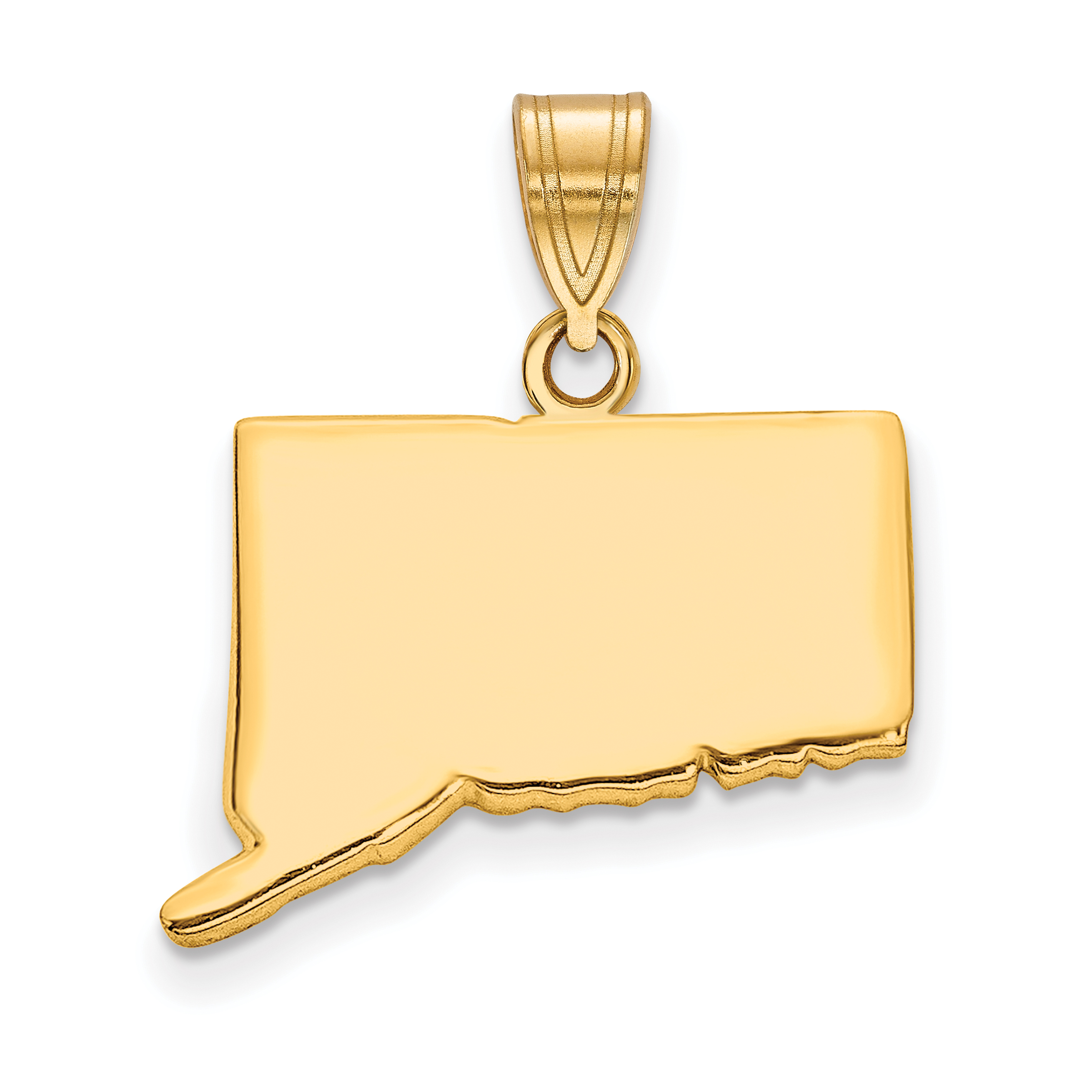 Sterling Silver/Gold-plated Connecticut State Pendant (XNA707GP-CT)