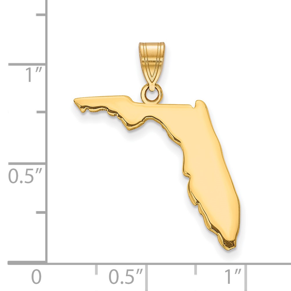 Sterling Silver/Gold-plated Florida State Pendant (XNA707GP-FL)