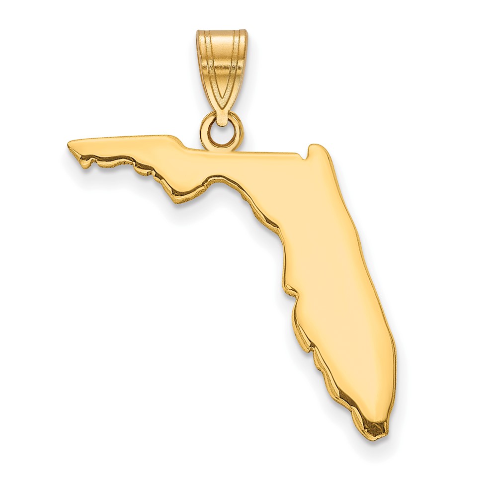 Sterling Silver/Gold-plated Florida State Pendant